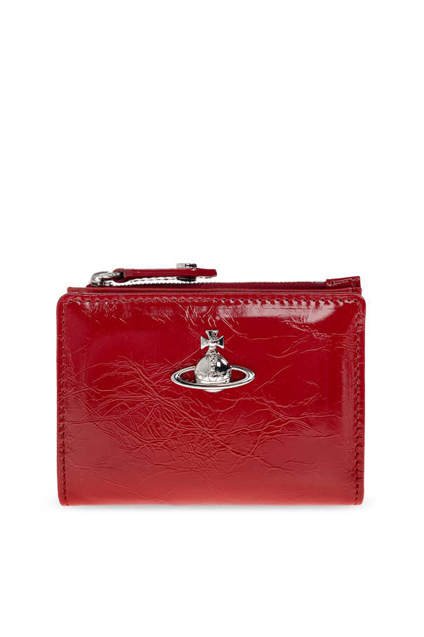 Vivienne Westwood Red Patent Leather Wallet with Signature Logo